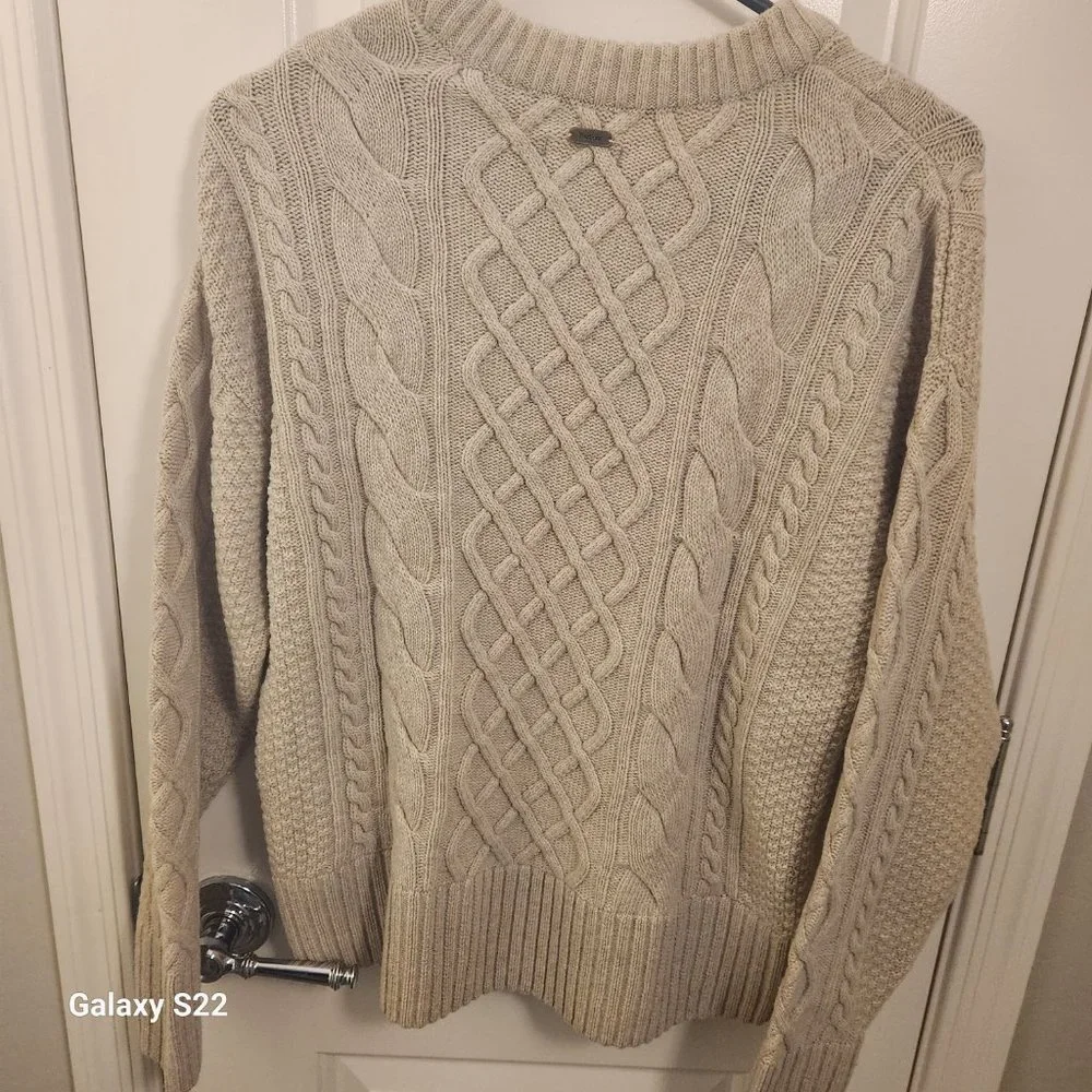 Barbour Daffodil Knit Crew Neck Sweater Oatmeal Cream Women's Size: 6 WORN 2x - Picture 8 of 9